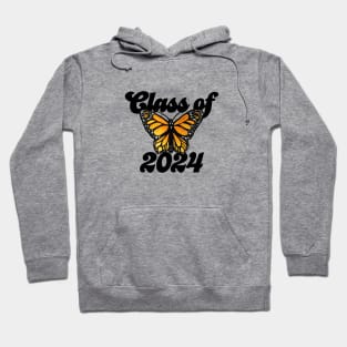 Class of 2024 monarch butterfly art Hoodie